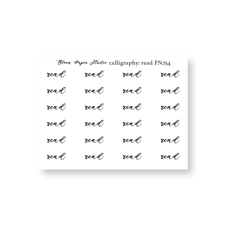 Foiled Script Calligraphy: Read Planner Stickers