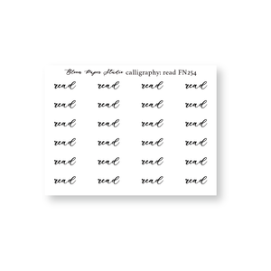 Foiled Script Calligraphy: Read Planner Stickers