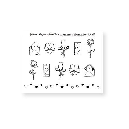 Foiled Valentines Elements 3.0 Planner Stickers