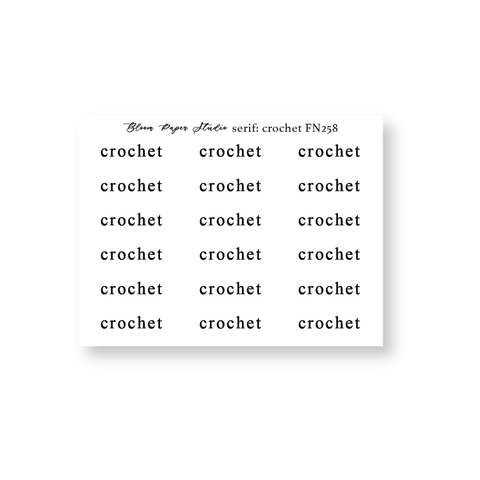 Foiled Script Serif: Crochet Planner Stickers