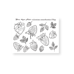 Foiled Valentines Strawberries 2.0 Planner Stickers