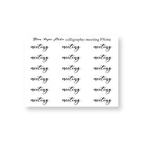 Foiled Script Calligraphy: Meeting Planner Stickers