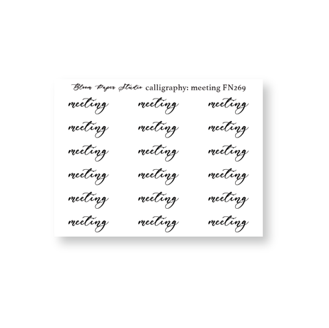 Foiled Script Calligraphy: Meeting Planner Stickers