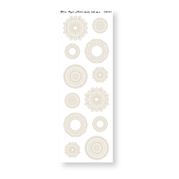Lace Doily Fall Journaling Planner Stickers 36.0