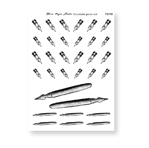 Fountain Pens 2.0 Foiled Planner Stickers