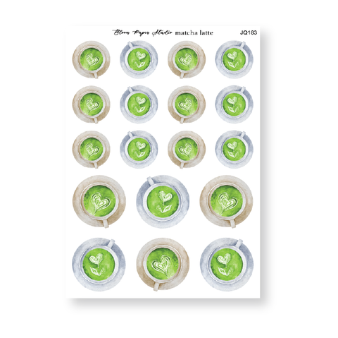 Matcha Latte Journaling Planner Stickers