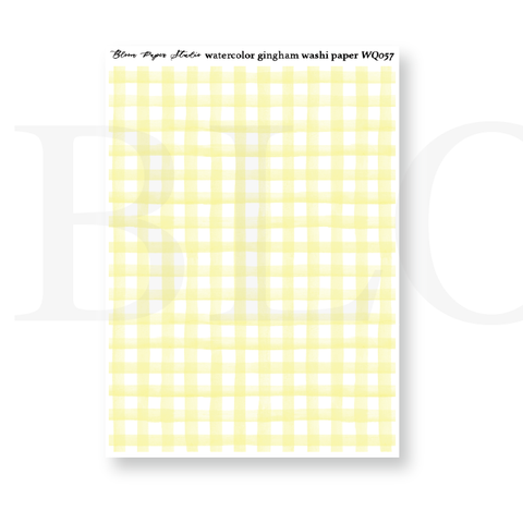 WQ057 Watercolor Gingham Washi Paper Journaling Stickers