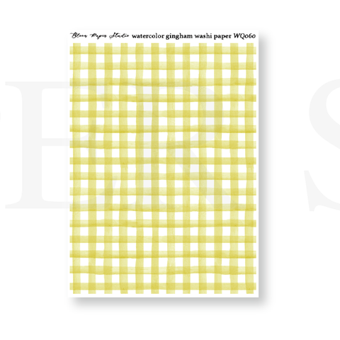 WQ060 Watercolor Gingham Washi Paper Journaling Stickers