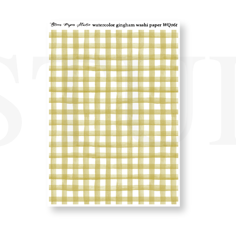 WQ061 Watercolor Gingham Washi Paper Journaling Stickers