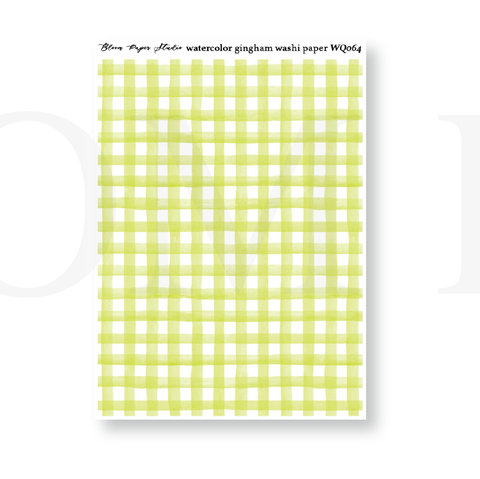 WQ064 Watercolor Gingham Washi Paper Journaling Stickers