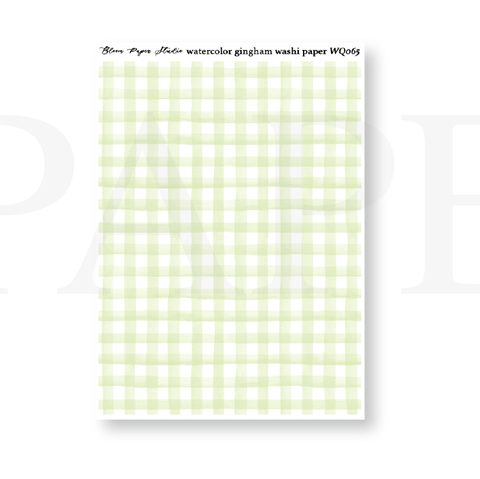 WQ065 Watercolor Gingham Washi Paper Journaling Stickers