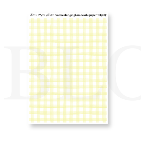 WQ067 Watercolor Gingham Washi Paper Journaling Stickers