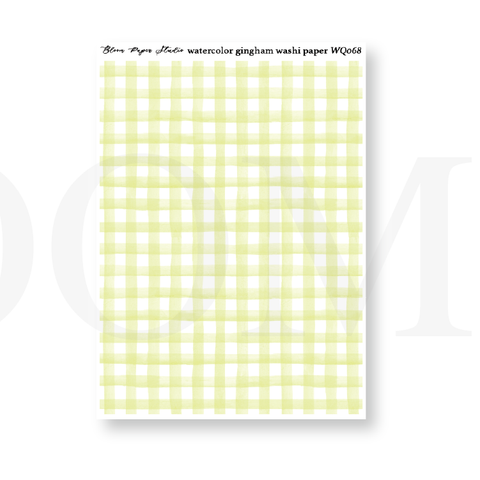 WQ068 Watercolor Gingham Washi Paper Journaling Stickers