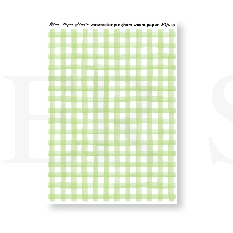 WQ070 Watercolor Gingham Washi Paper Journaling Stickers