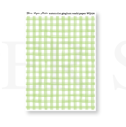 WQ070 Watercolor Gingham Washi Paper Journaling Stickers