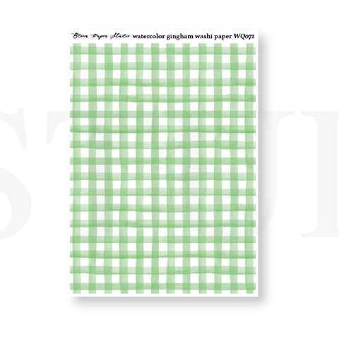 WQ071 Watercolor Gingham Washi Paper Journaling Stickers