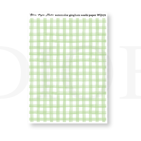 WQ072 Watercolor Gingham Washi Paper Journaling Stickers