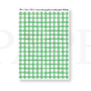 WQ075 Watercolor Gingham Washi Paper Journaling Stickers