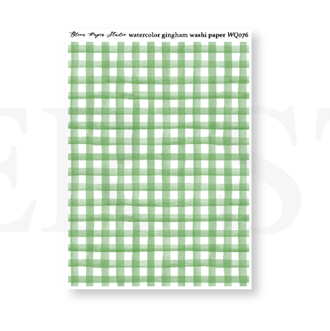 WQ076 Watercolor Gingham Washi Paper Journaling Stickers