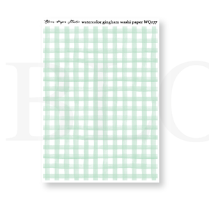 WQ077 Watercolor Gingham Washi Paper Journaling Stickers
