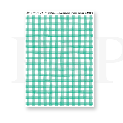 WQ079 Watercolor Gingham Washi Paper Journaling Stickers