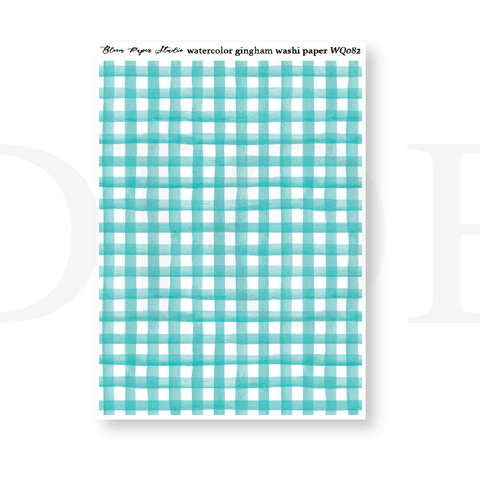 WQ082 Watercolor Gingham Washi Paper Journaling Stickers