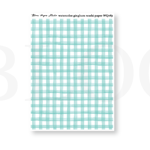 WQ083 Watercolor Gingham Washi Paper Journaling Stickers