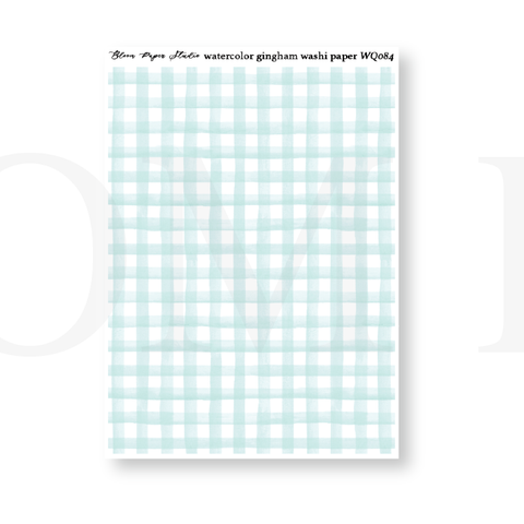 WQ084 Watercolor Gingham Washi Paper Journaling Stickers