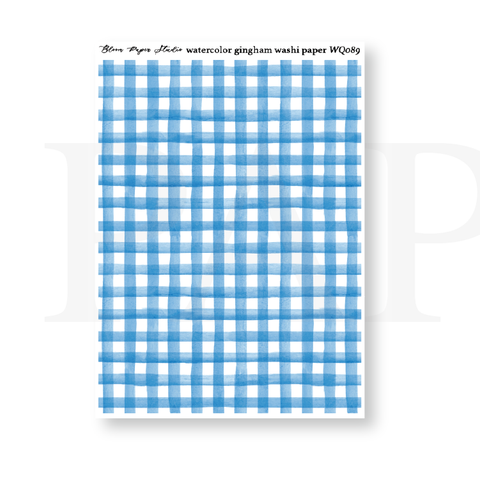 WQ089 Watercolor Gingham Washi Paper Journaling Stickers