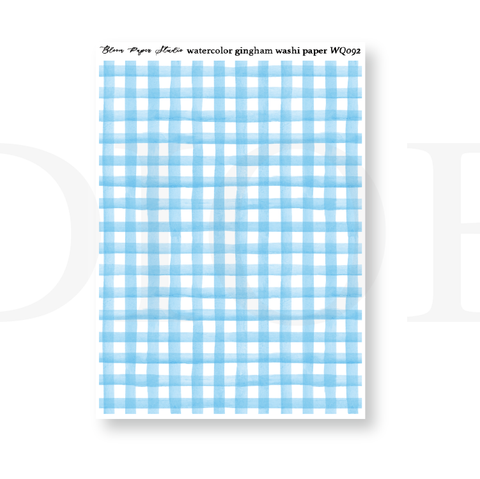 WQ092 Watercolor Gingham Washi Paper Journaling Stickers