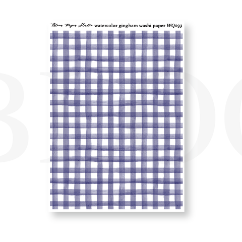 WQ093 Watercolor Gingham Washi Paper Journaling Stickers