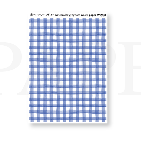 WQ095 Watercolor Gingham Washi Paper Journaling Stickers