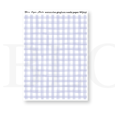 WQ097 Watercolor Gingham Washi Paper Journaling Stickers