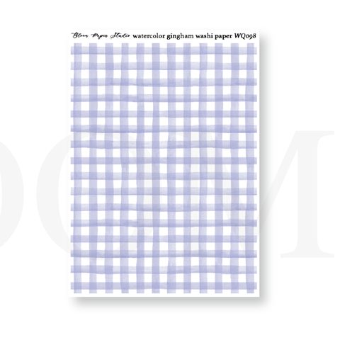 WQ098 Watercolor Gingham Washi Paper Journaling Stickers