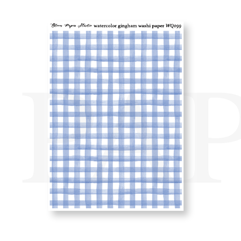 WQ099 Watercolor Gingham Washi Paper Journaling Stickers