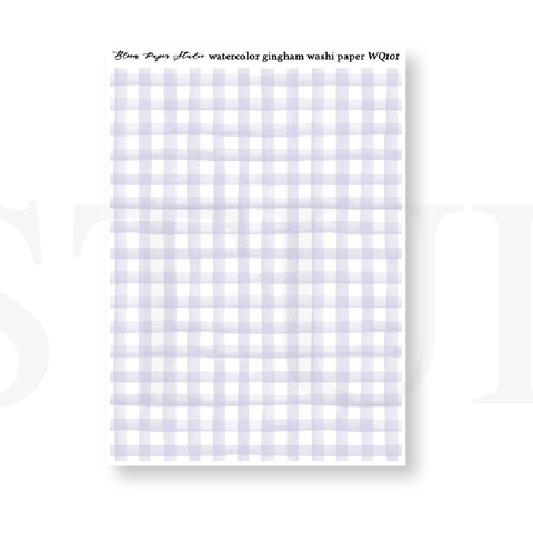 WQ101 Watercolor Gingham Washi Paper Journaling Stickers