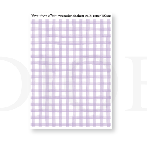 WQ102 Watercolor Gingham Washi Paper Journaling Stickers