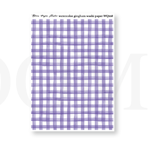 WQ108 Watercolor Gingham Washi Paper Journaling Stickers