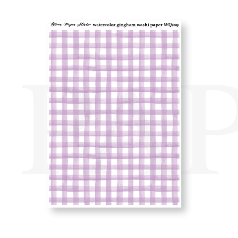 WQ109 Watercolor Gingham Washi Paper Journaling Stickers