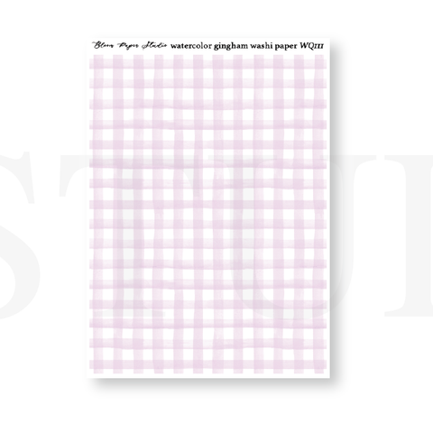 WQ111 Watercolor Gingham Washi Paper Journaling Stickers