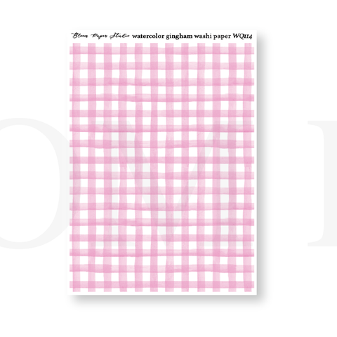 WQ114 Watercolor Gingham Washi Paper Journaling Stickers