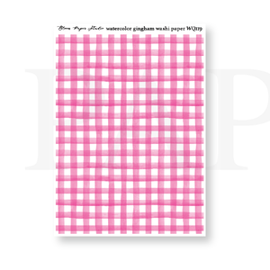 WQ119 Watercolor Gingham Washi Paper Journaling Stickers