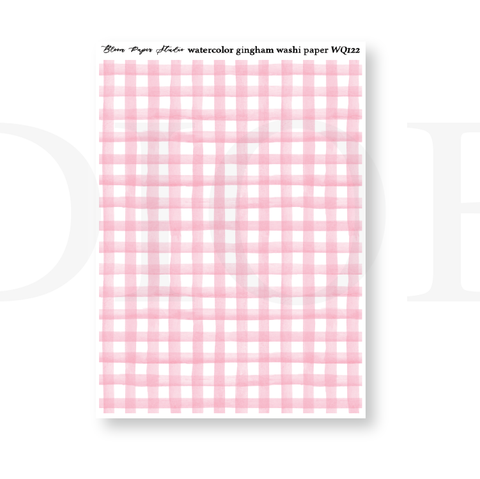 WQ122 Watercolor Gingham Washi Paper Journaling Stickers