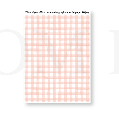 WQ124 Watercolor Gingham Washi Paper Journaling Stickers