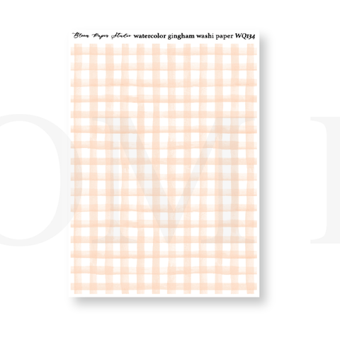 WQ134 Watercolor Gingham Washi Paper Journaling Stickers