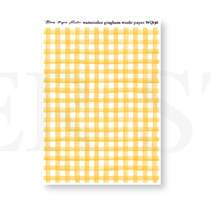 WQ136 Watercolor Gingham Washi Paper Journaling Stickers