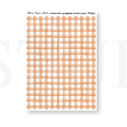 WQ141 Watercolor Gingham Washi Paper Journaling Stickers