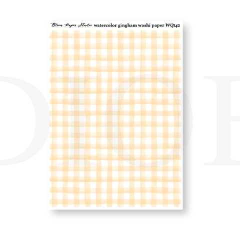 WQ142 Watercolor Gingham Washi Paper Journaling Stickers