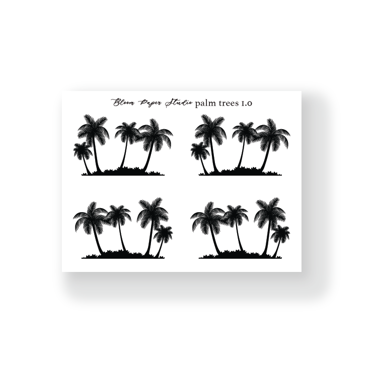 Foiled Palm Trees Planner Stickers 1.0